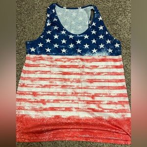 EUC Boutique size large red white and blue tank top.